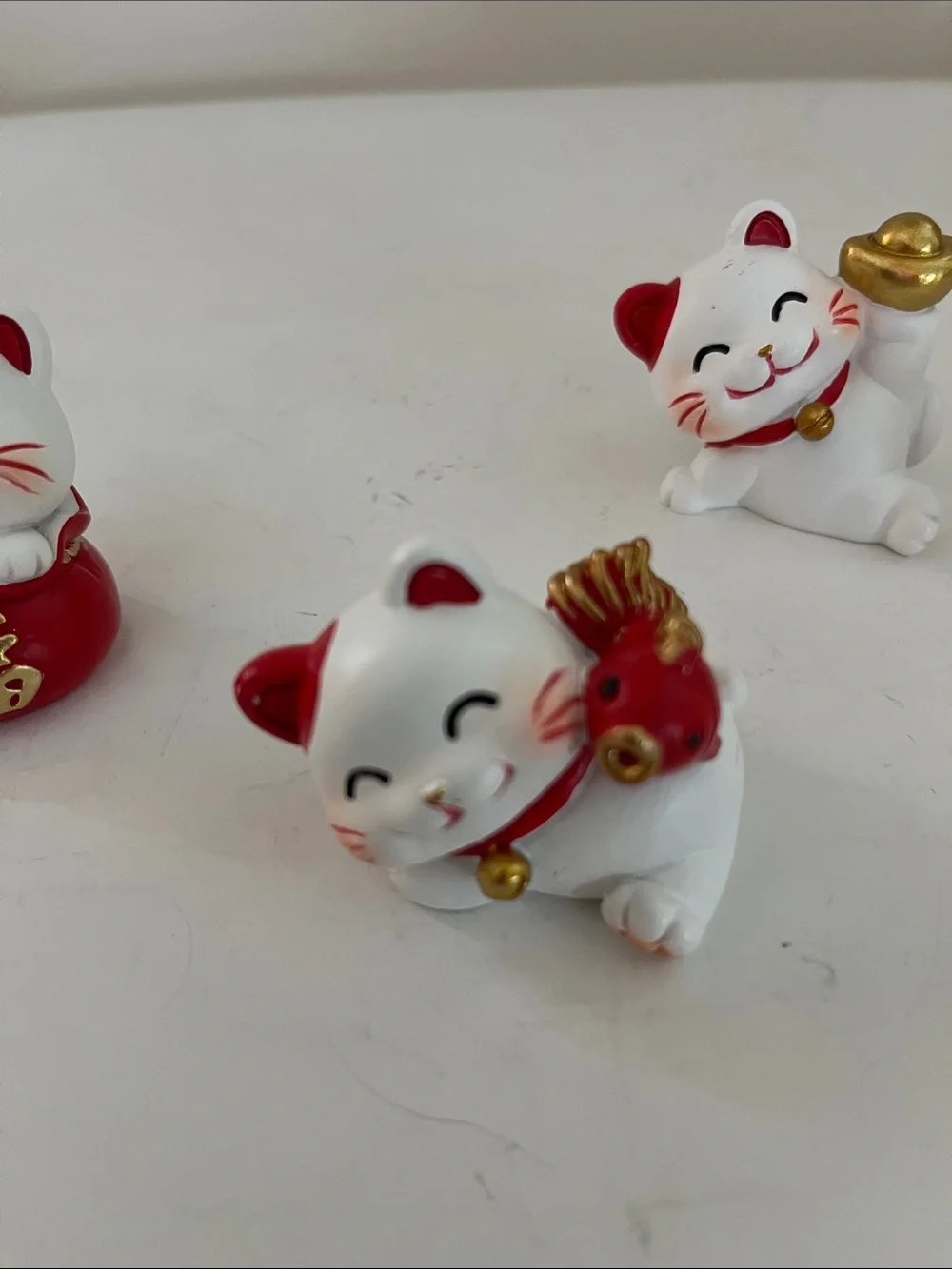4 Good Luck Japanese Kittys  Neko Maneki with good luck symbols
